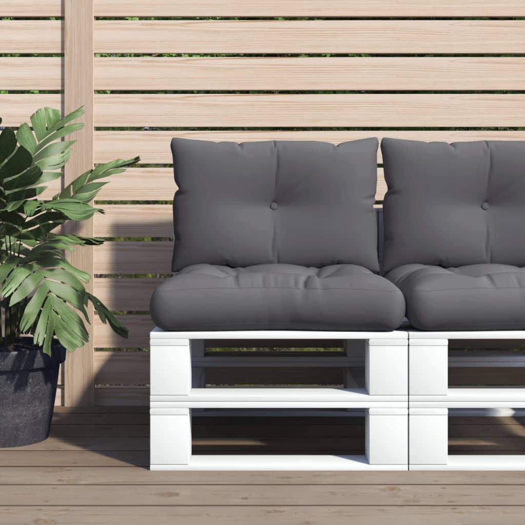 vidaXL Coussins de palette 2 pcs Anthracite Tissu