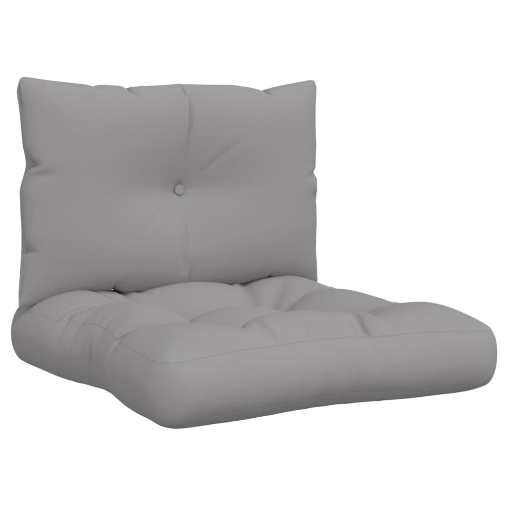 vidaXL Coussins pour palettes 2 pcs Gris Tissu