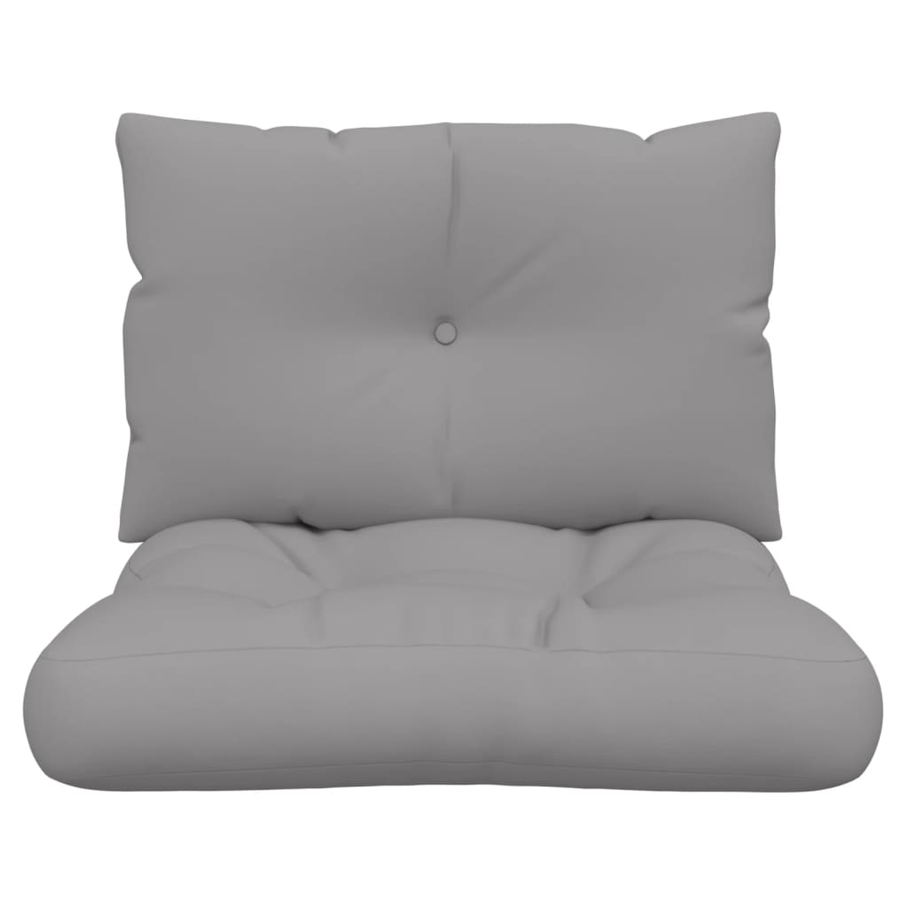 vidaXL Coussins pour palettes 2 pcs Gris Tissu
