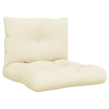 vidaXL Coussins de palette 2 pcs Crème Tissu