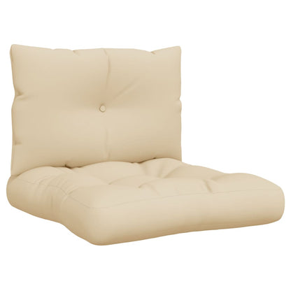 vidaXL Coussins de palette 2 pcs Beige Tissu
