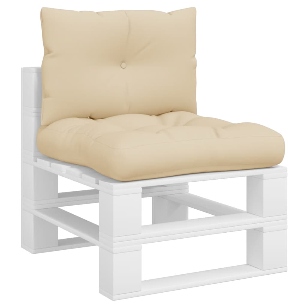 vidaXL Coussins de palette 2 pcs Beige Tissu