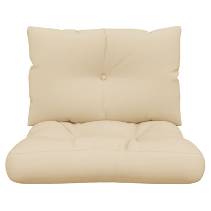vidaXL Coussins de palette 2 pcs Beige Tissu