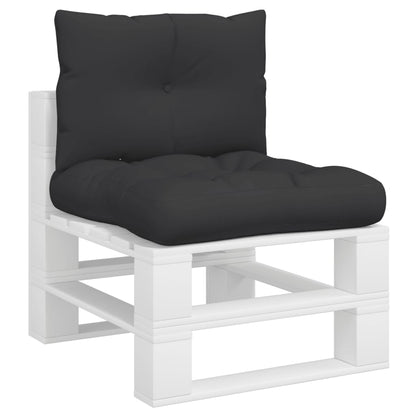 vidaXL Palettenkissen 2-tlg. Schwarz Stoff