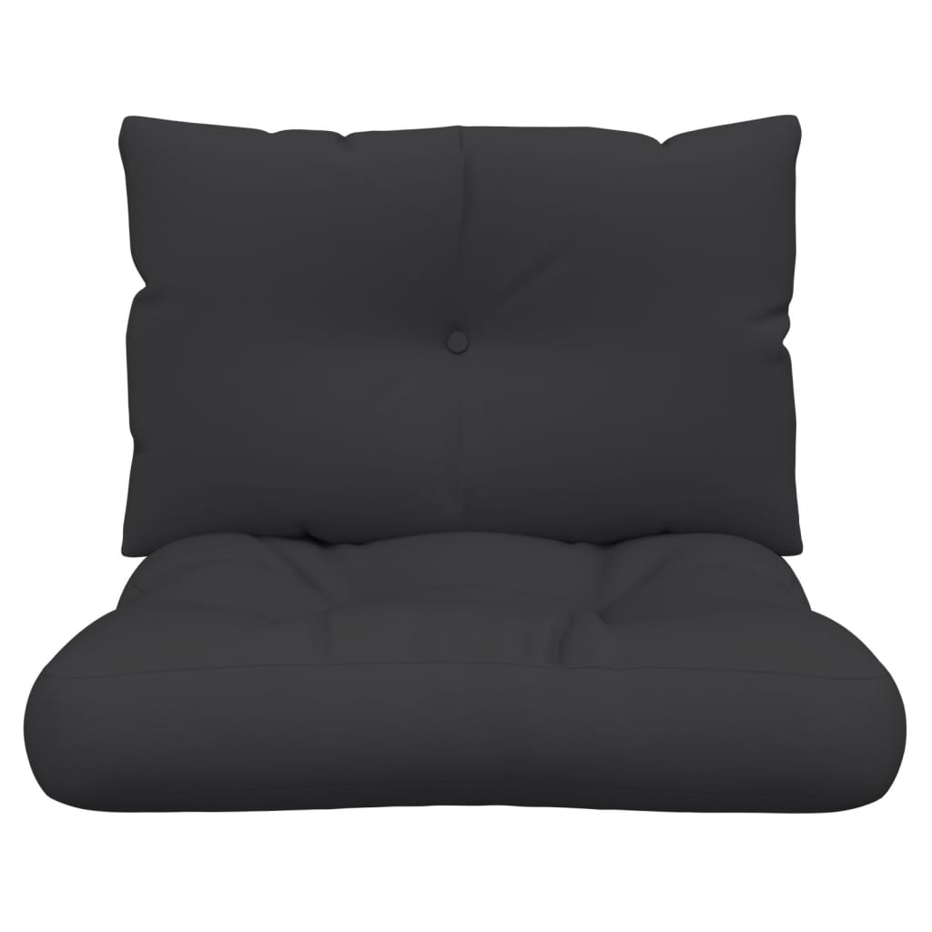 vidaXL Palettenkissen 2-tlg. Schwarz Stoff