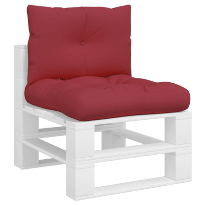 vidaXL Coussins de palette 2 pcs. Tissu Rouge bordeaux