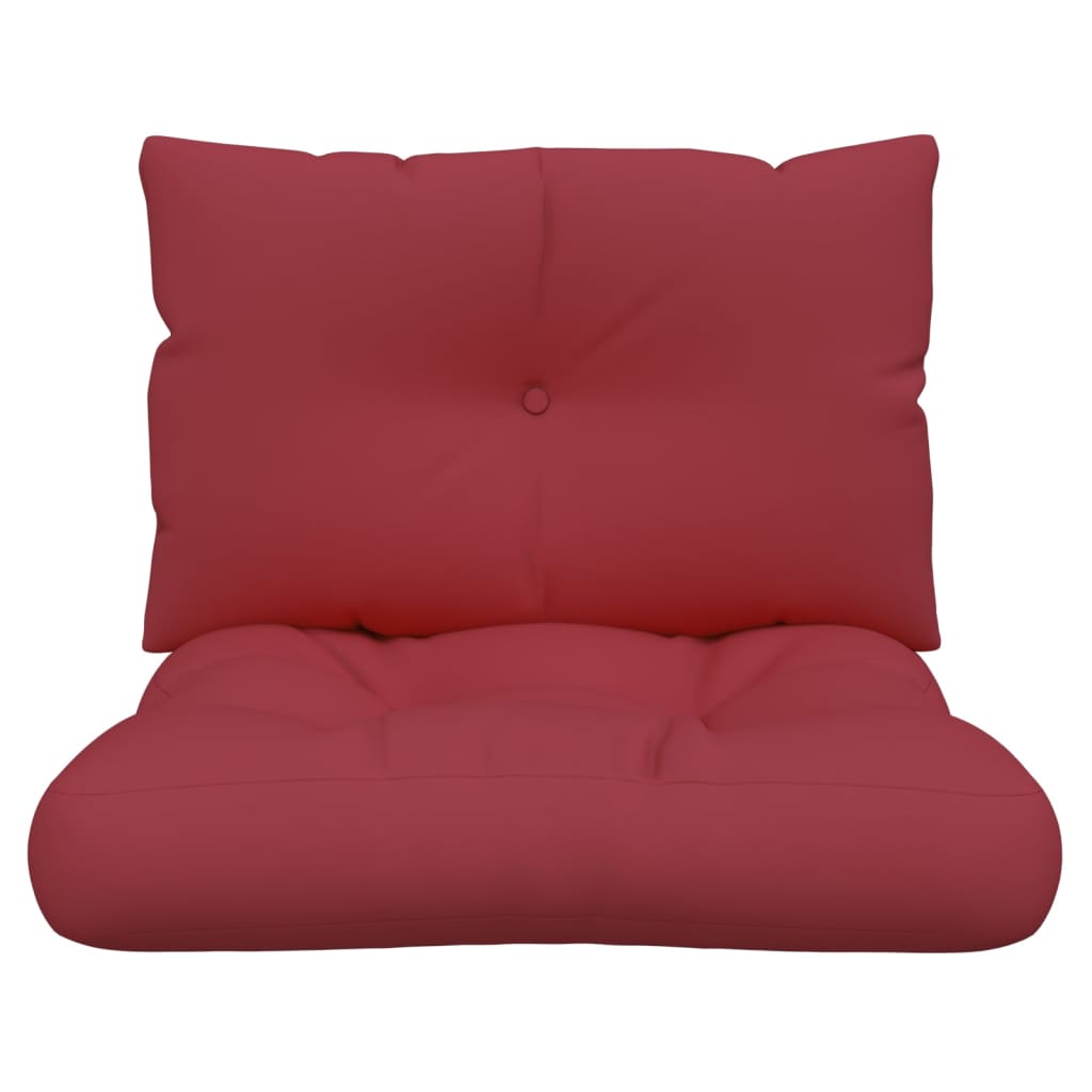vidaXL Coussins de palette 2 pcs. Tissu Rouge bordeaux