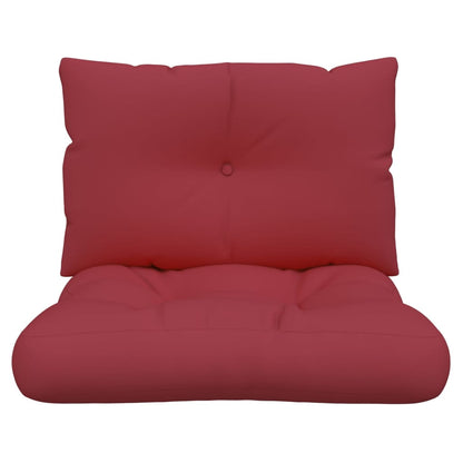 vidaXL Coussins de palette 2 pcs. Tissu Rouge bordeaux