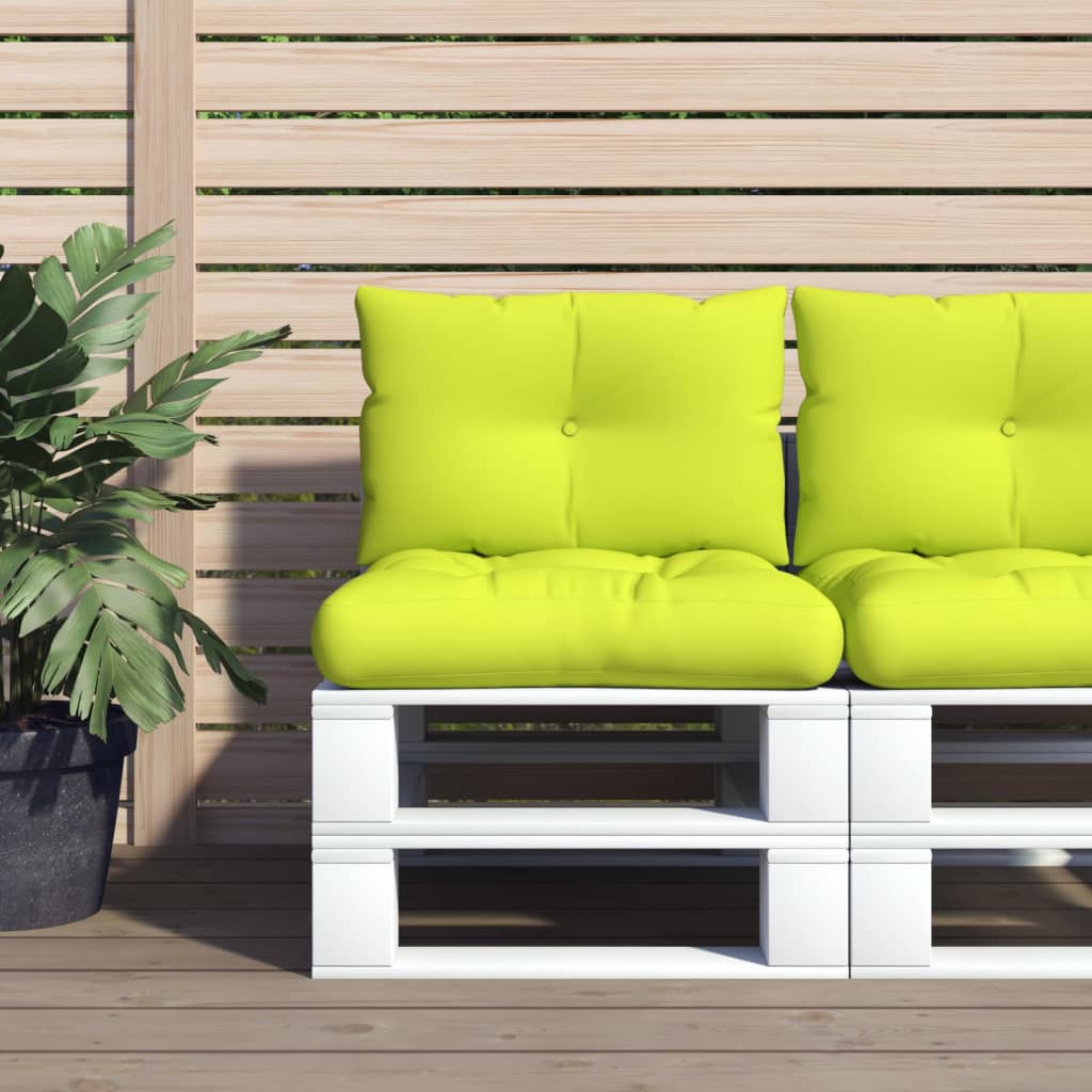 vidaXL Coussins de palette 2 pcs Vert vif Tissu