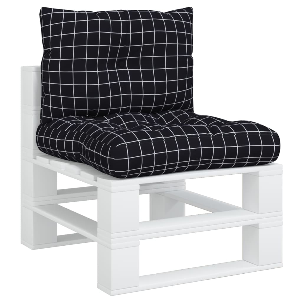 vidaXL Palettenkissen 2 Stk. Schwarz Karomuster Oxford-Gewebe