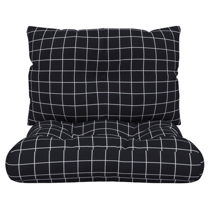vidaXL Palettenkissen 2 Stk. Schwarz Karomuster Oxford-Gewebe