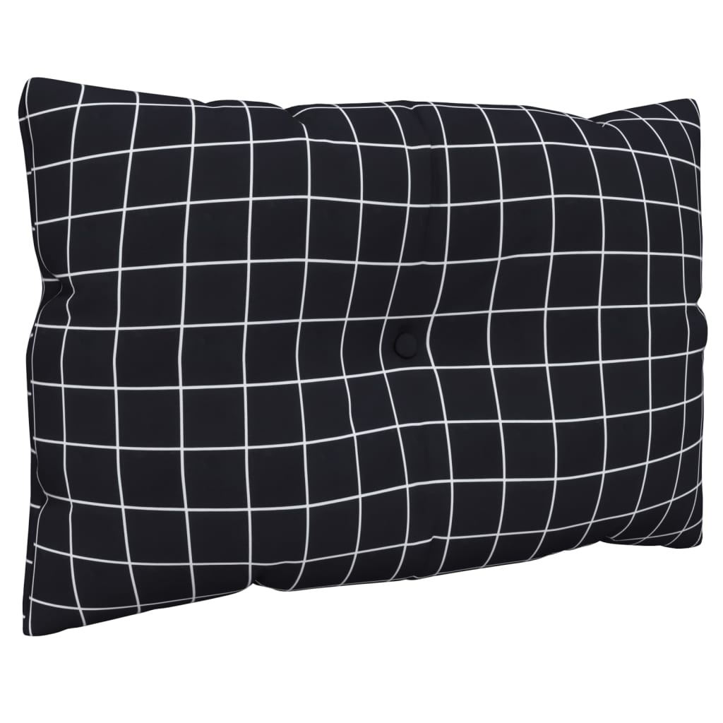 vidaXL Palettenkissen 2 Stk. Schwarz Karomuster Oxford-Gewebe