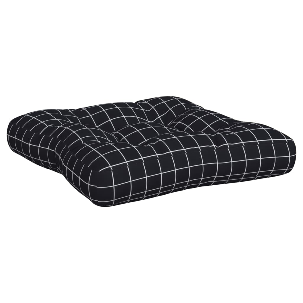 vidaXL Palettenkissen 2 Stk. Schwarz Karomuster Oxford-Gewebe
