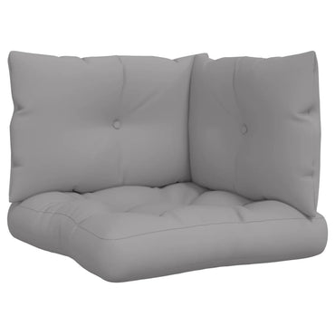 vidaXL Coussins de palette 3 pcs Gris Tissu