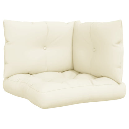 vidaXL Coussins de palette 3 pcs Crème Tissu