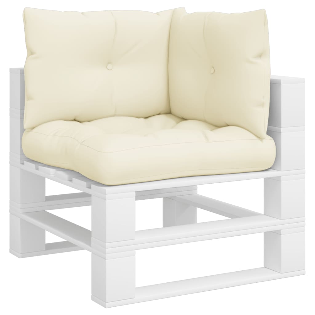 vidaXL Coussins de palette 3 pcs Crème Tissu
