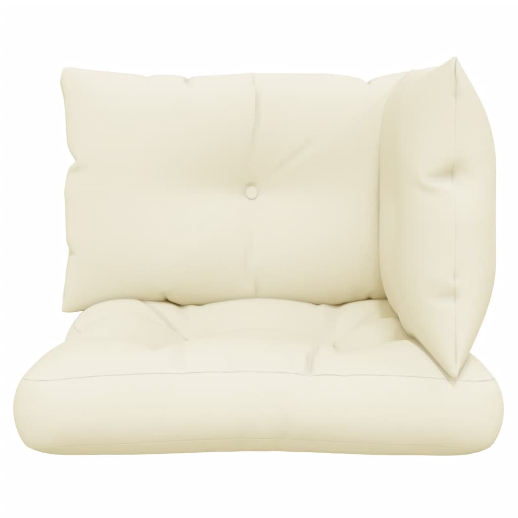 vidaXL Coussins de palette 3 pcs Crème Tissu
