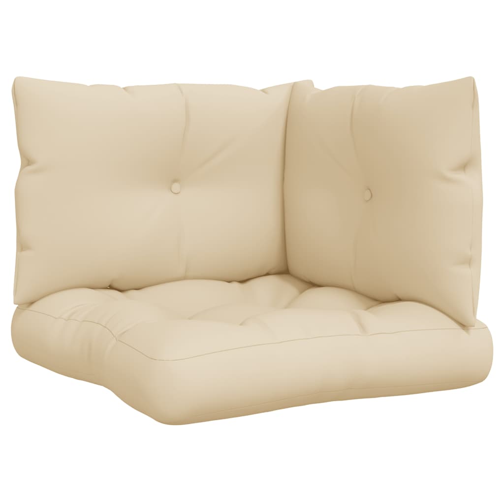 vidaXL Coussins de palette 3 pcs Tissu beige