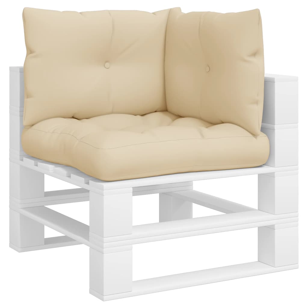 vidaXL Coussins de palette 3 pcs Tissu beige