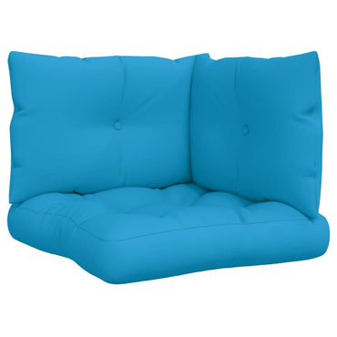 vidaXL Coussins de palette 3 pcs Bleu Tissu