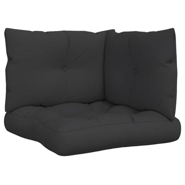 vidaXL Coussins pour palettes 3 pcs Noir Tissu