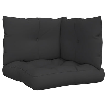 vidaXL Coussins pour palettes 3 pcs Noir Tissu