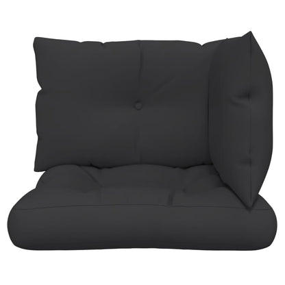 vidaXL Coussins pour palettes 3 pcs Noir Tissu