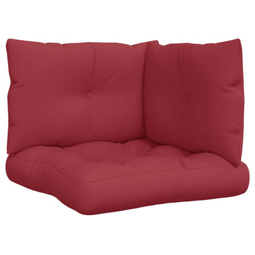 vidaXL Coussins de palette 3 pcs Rouge bordeaux Tissu