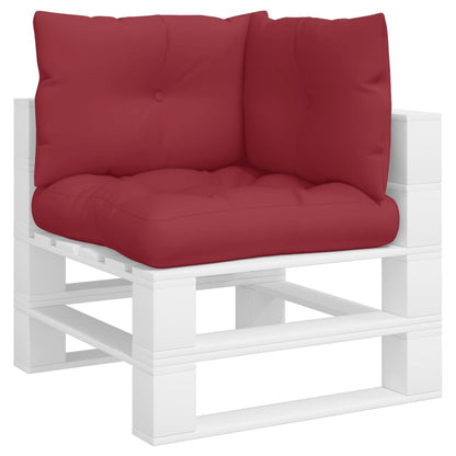 vidaXL Coussins de palette 3 pcs Rouge bordeaux Tissu