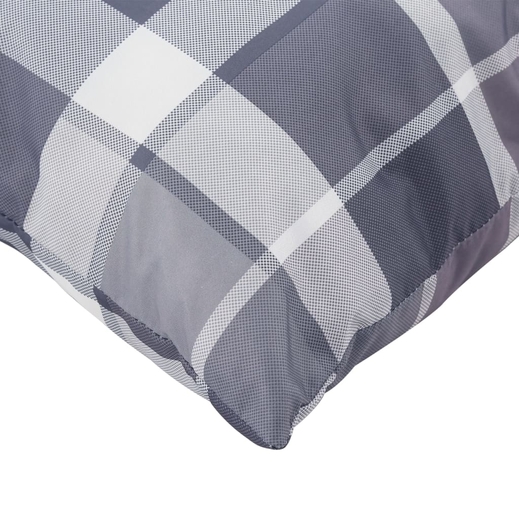 vidaXL Coussins de palette 3 pcs Gris Tissu à carreaux