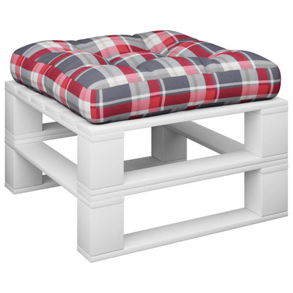vidaXL Coussins de palette Rouge Motif à carreaux Tissu