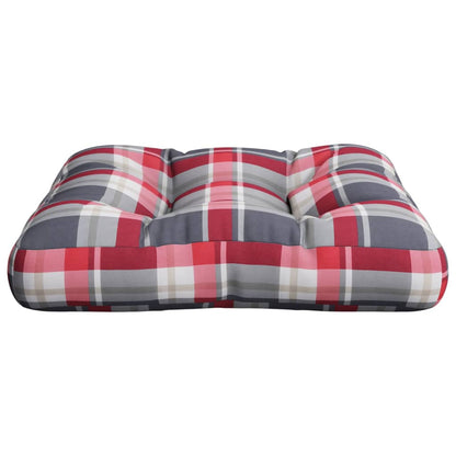 vidaXL Coussins de palette Rouge Motif à carreaux Tissu