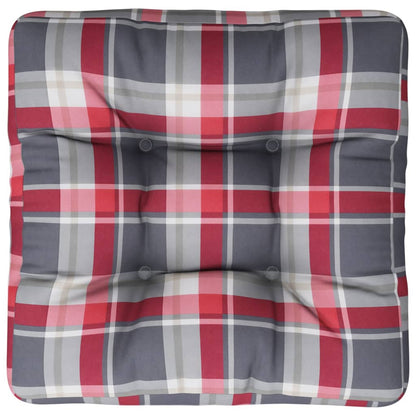 vidaXL Coussins de palette Rouge Motif à carreaux Tissu