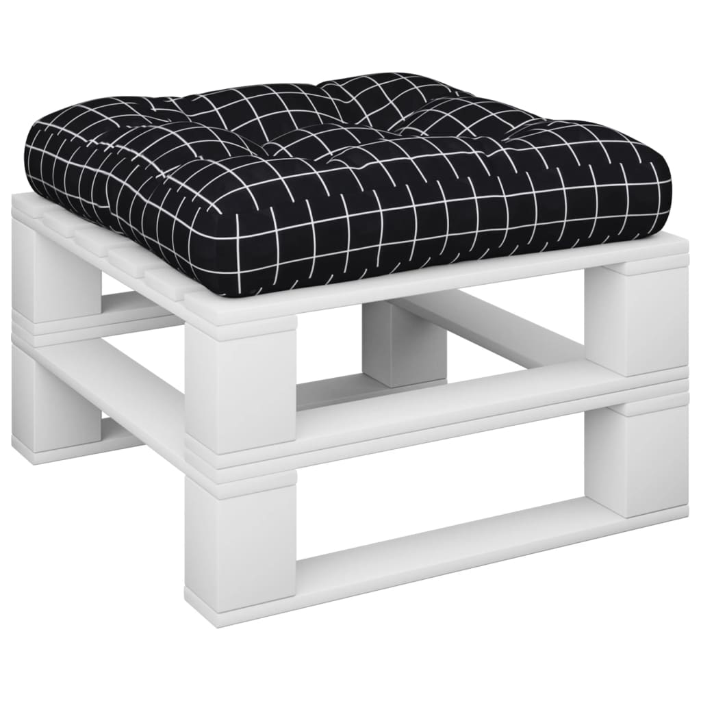 vidaXL Coussin de palette à carreaux noirs 60x61,5x10 cm en tissu Oxford