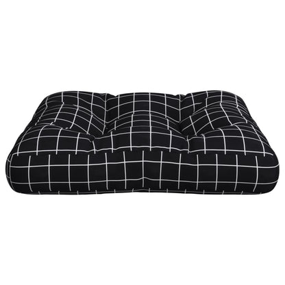 vidaXL Coussin de palette à carreaux noirs 60x61,5x10 cm en tissu Oxford