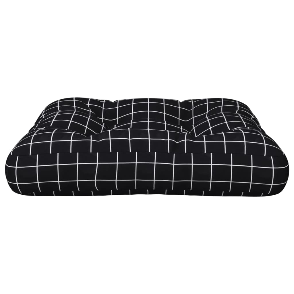 vidaXL Coussin de palette à carreaux noirs 60x61,5x10 cm en tissu Oxford