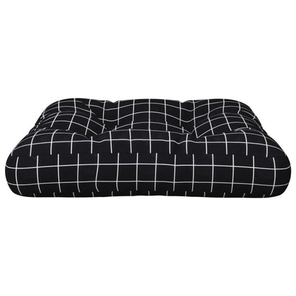 vidaXL Coussin de palette à carreaux noirs 60x61,5x10 cm en tissu Oxford