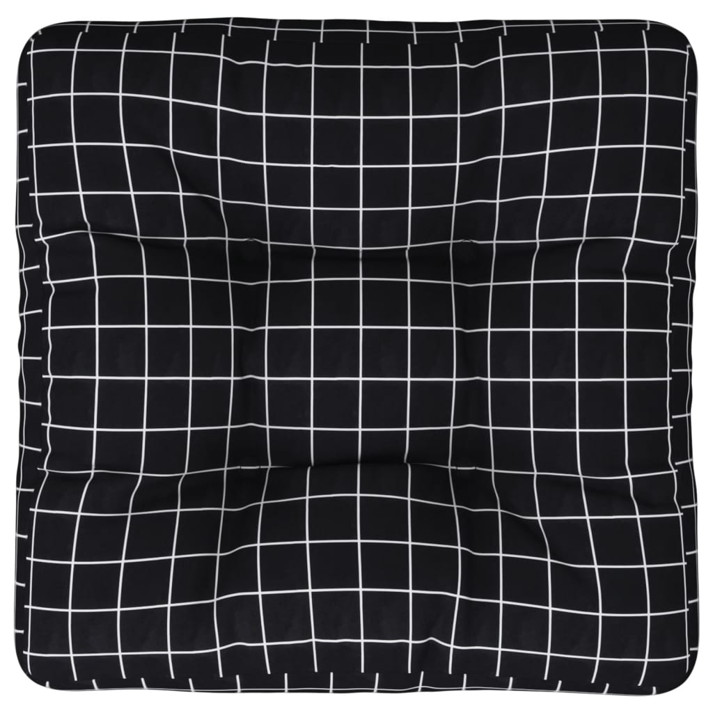vidaXL Coussin de palette à carreaux noirs 60x61,5x10 cm en tissu Oxford