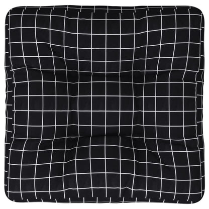 vidaXL Coussin de palette à carreaux noirs 60x61,5x10 cm en tissu Oxford