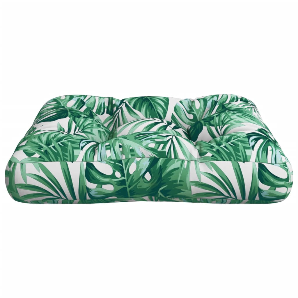 vidaXL Coussin de palette à motif feuilles 58x58x10 cm Tissu