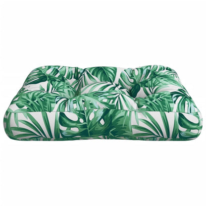 vidaXL Coussin de palette à motif feuilles 58x58x10 cm Tissu