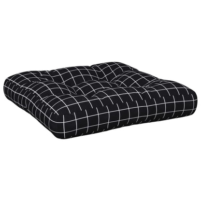 vidaXL Palettenkissen Schwarz Karomuster 58x58x10 cm Oxford-Gewebe