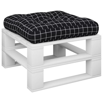 vidaXL Palettenkissen Schwarz Karomuster 58x58x10 cm Oxford-Gewebe