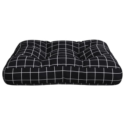 vidaXL Palettenkissen Schwarz Karomuster 58x58x10 cm Oxford-Gewebe