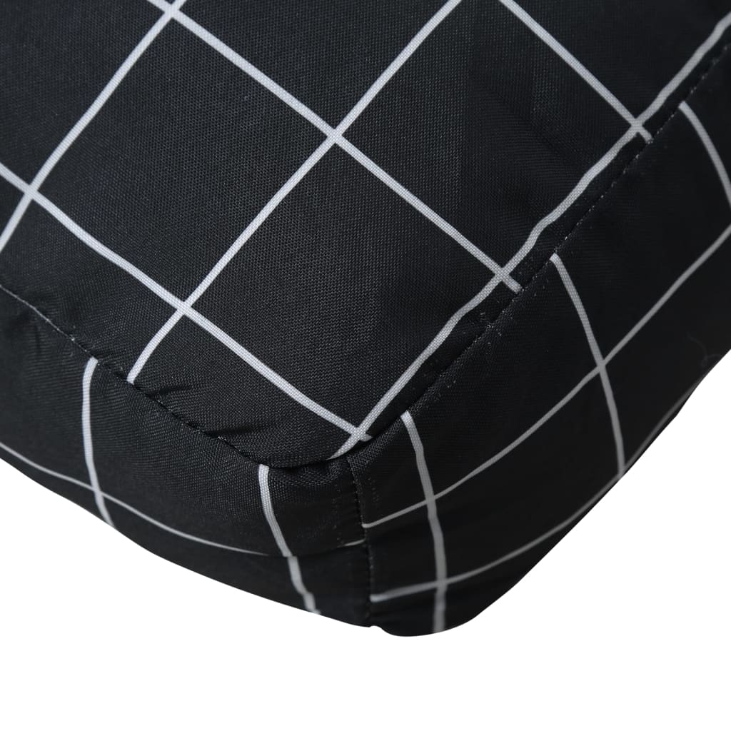 vidaXL Palettenkissen Schwarz Karomuster 58x58x10 cm Oxford-Gewebe