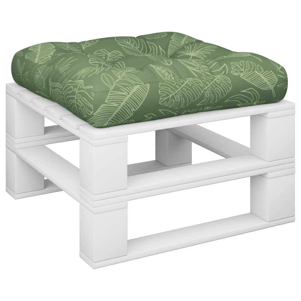 vidaXL Coussin de palette à motif feuilles 58x58x10 cm Tissu Oxford