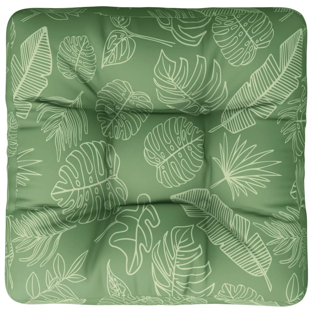 vidaXL Coussin de palette à motif feuilles 58x58x10 cm Tissu Oxford