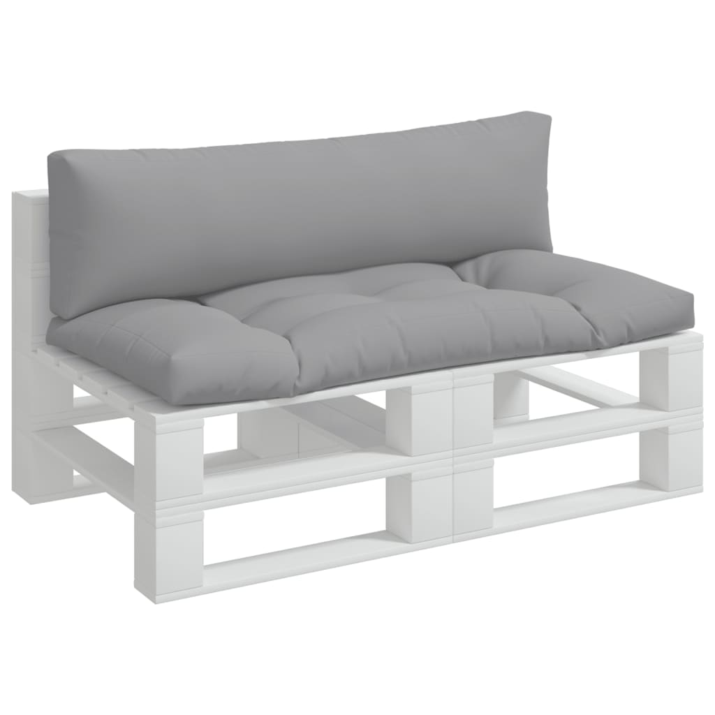 vidaXL Coussins pour palettes 2 pcs Gris Tissu