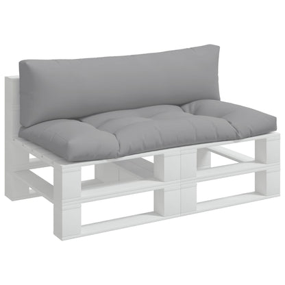 vidaXL Coussins pour palettes 2 pcs Gris Tissu
