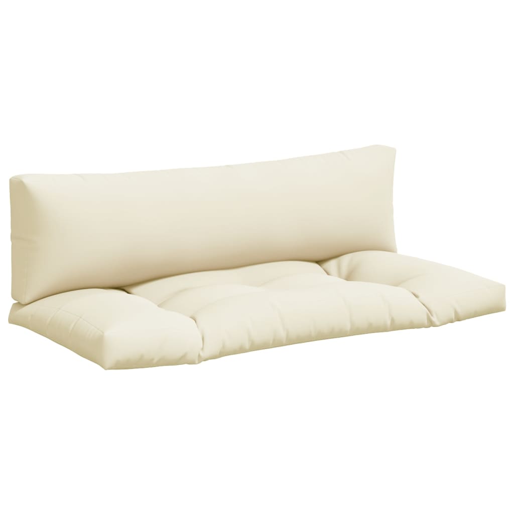 vidaXL Coussins de palette 2 pcs Crème Tissu